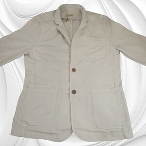 Lucky Brand tan linen casual light  blazer jacket